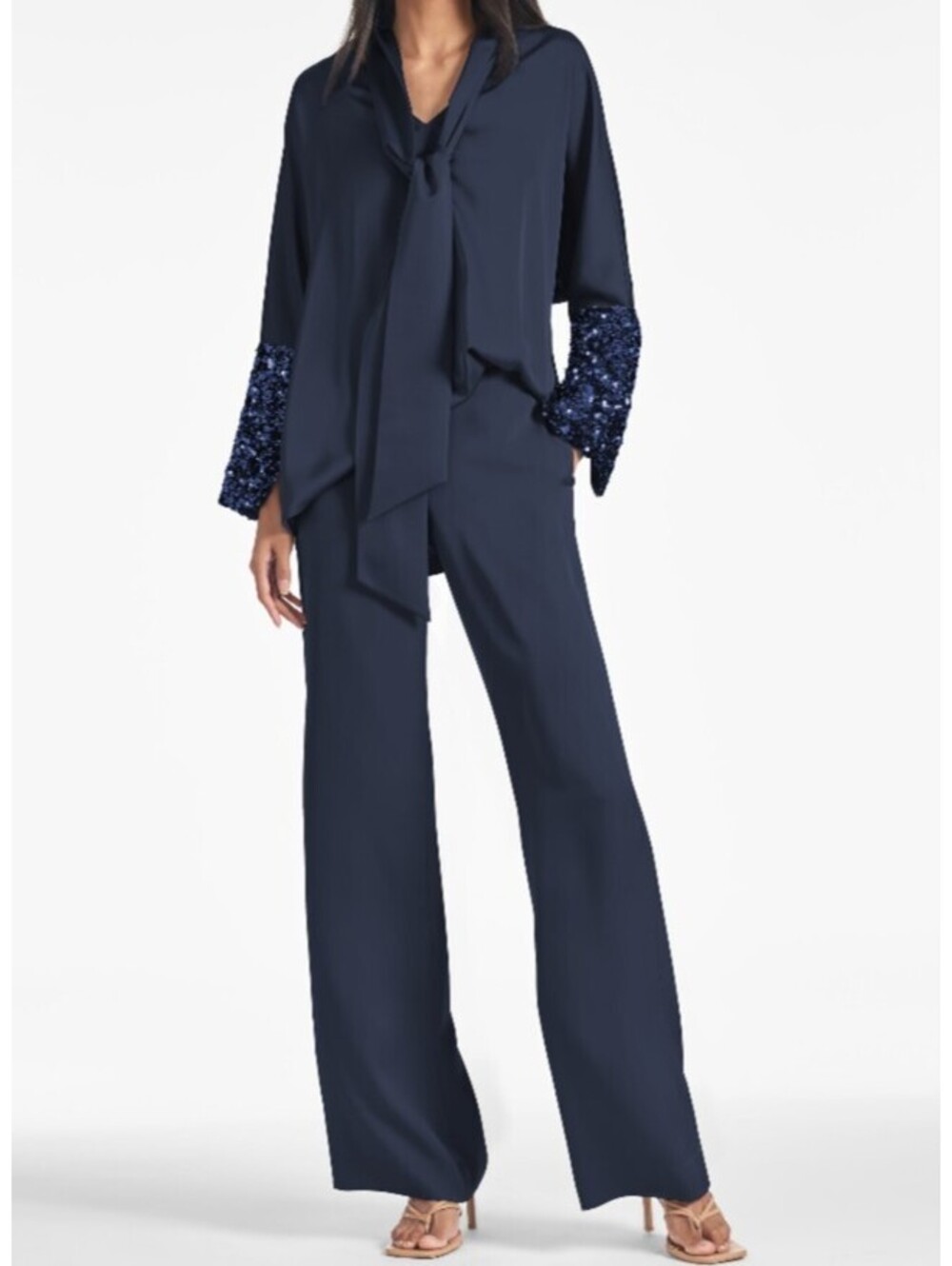 SACHIN + BABI navy Reid sequin top and dress pants sz 3X/22W